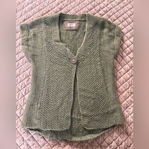 Kaisely‎ Alpaca Blend Chunky Knit Sweater Vest Sage Green Boho Cottagecore Med
